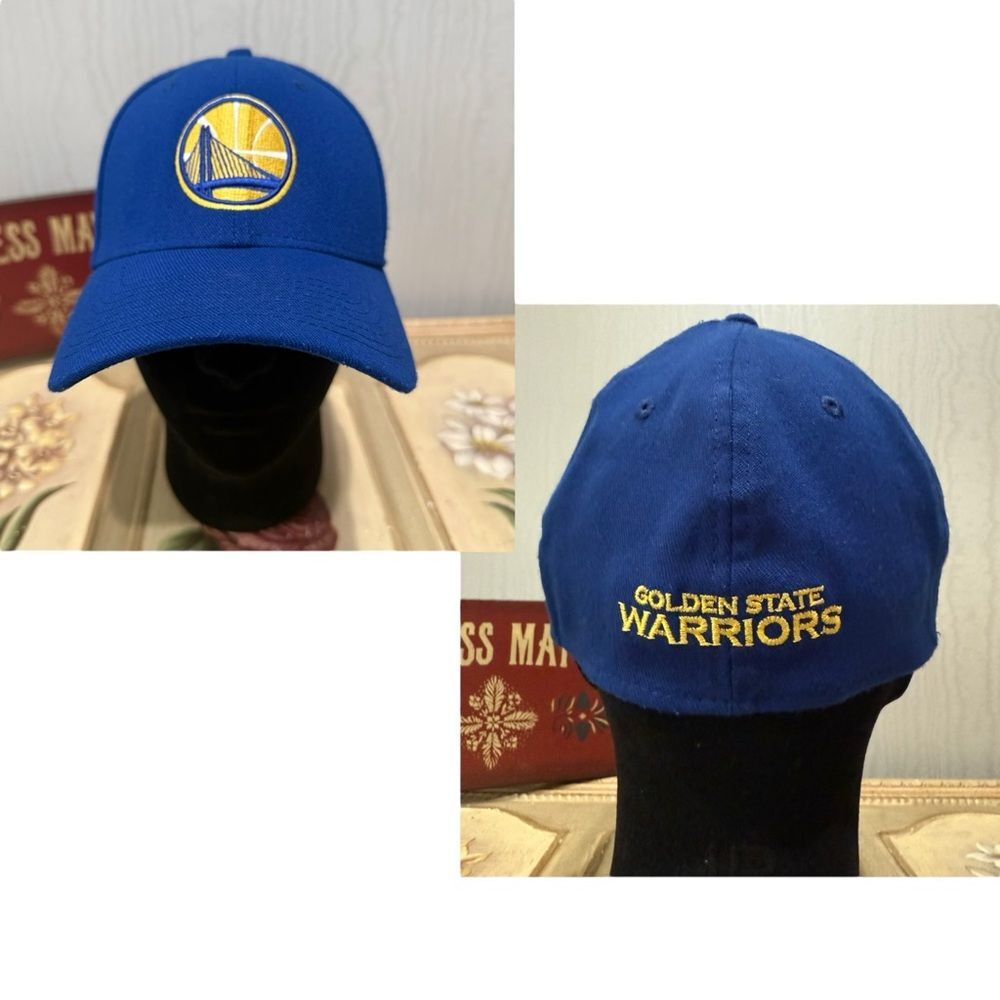 New Era Golden State Warriors Fitted Cap Hat Blue Sz M L NBA Basketball